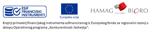 Logotipi: ESIF financijski instrumenti, Europska unija, HAMAG-BICRO